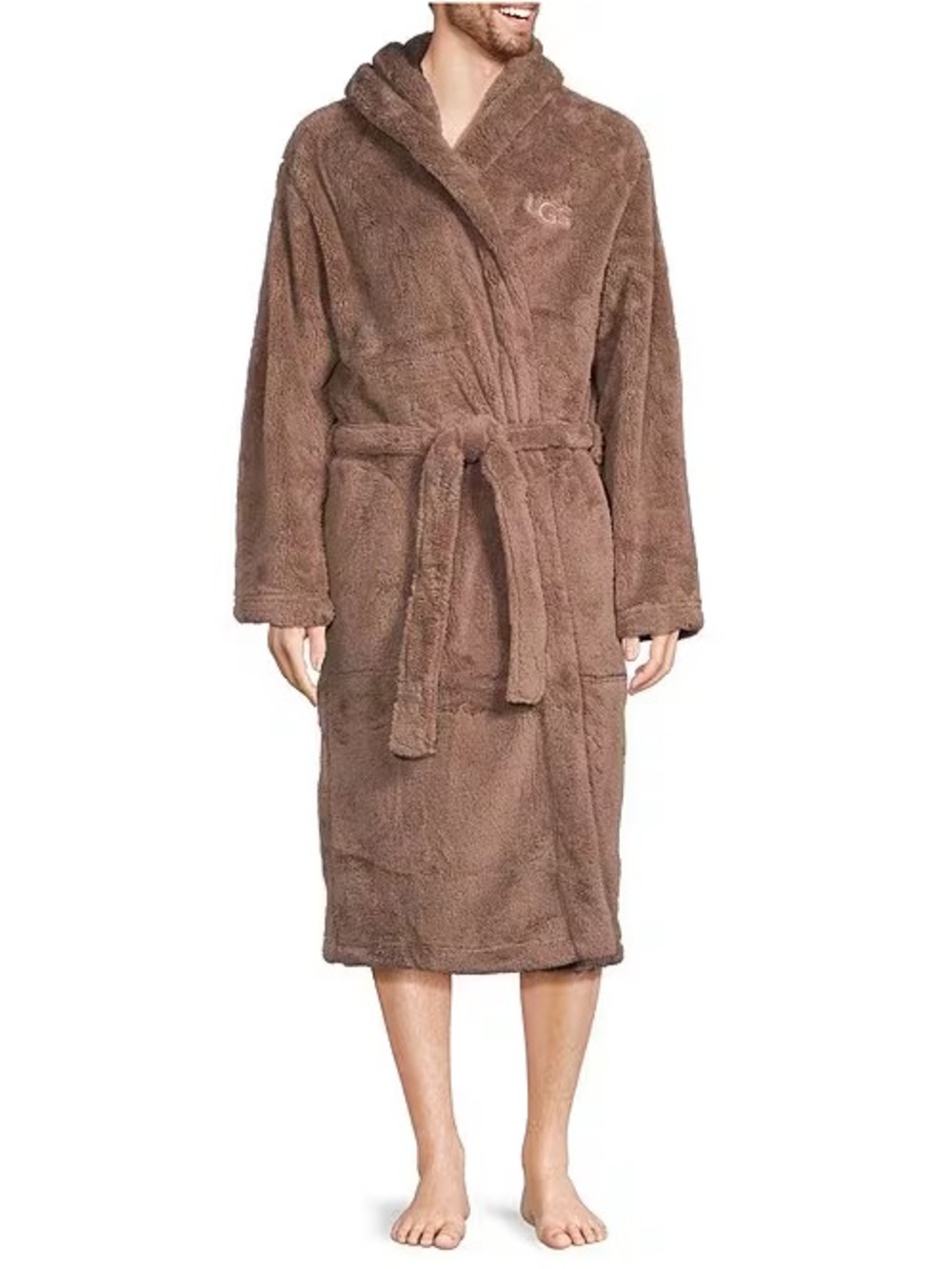 UGG Plush Hooded Bath Robe in All Spice